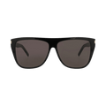 Saint Laurent Round-Frame Acetate Sunglasses — Black