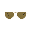 Saint Laurent Cat Eye-Frame Metal Sunglasses — Gold