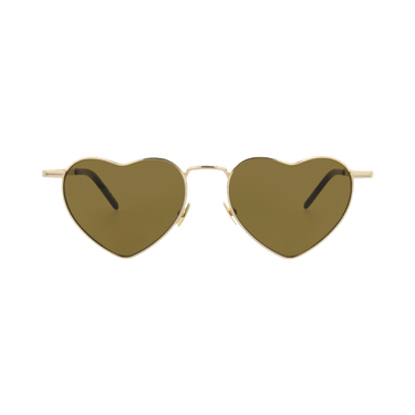 Saint Laurent Cat Eye-Frame Metal Sunglasses — Gold