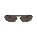 Balenciaga Shield-Frame Metal Sunglasses — Grey