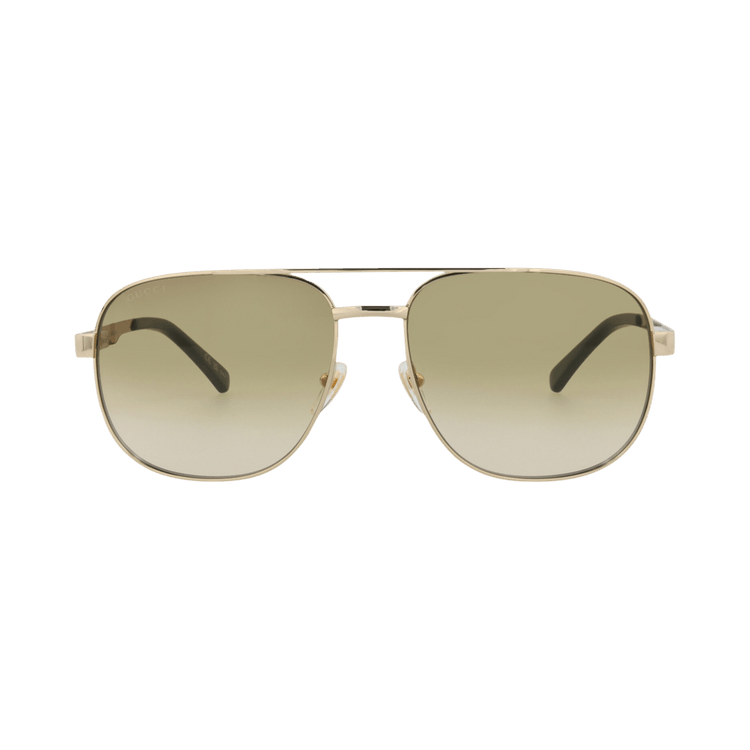Gucci Aviator-Frame Metal Sunglasses — Gold
