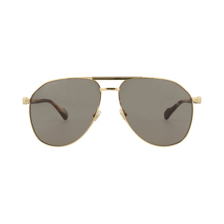 Gucci Aviator-Frame Metal Sunglasses — Gold