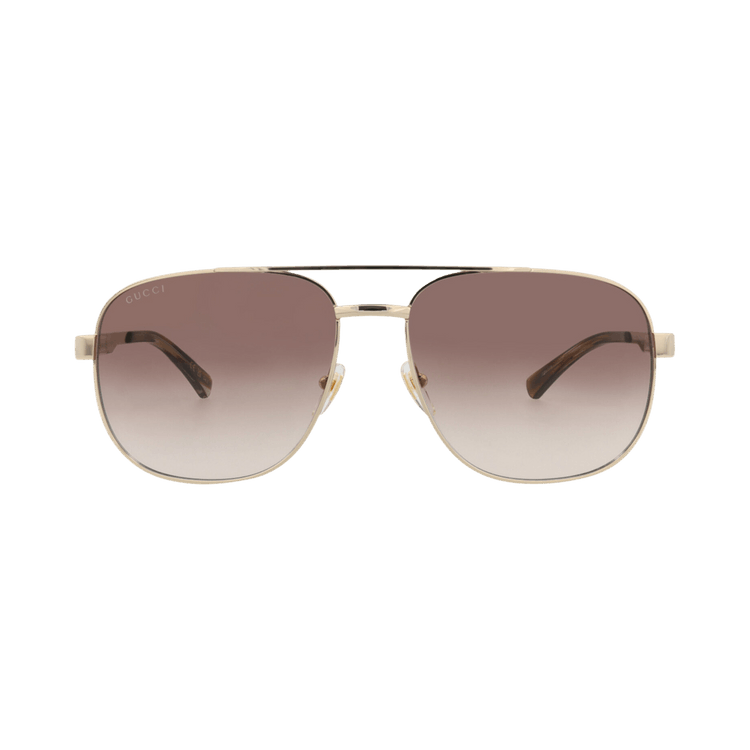 Gucci Aviator-Frame Metal Sunglasses — Gold