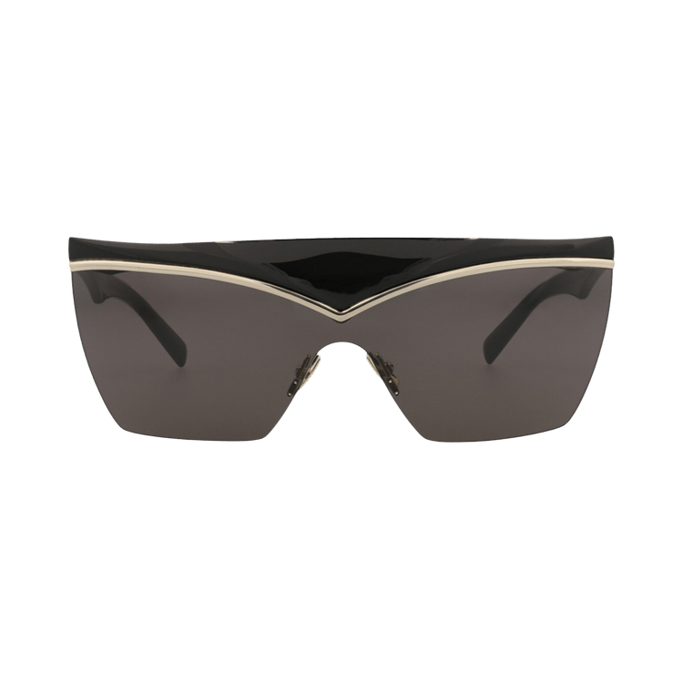 Saint Laurent Shield-Frame Injection Sunglasses — Black