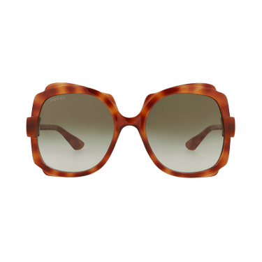 Gucci Round-Frame Injection Sunglasses — Brown