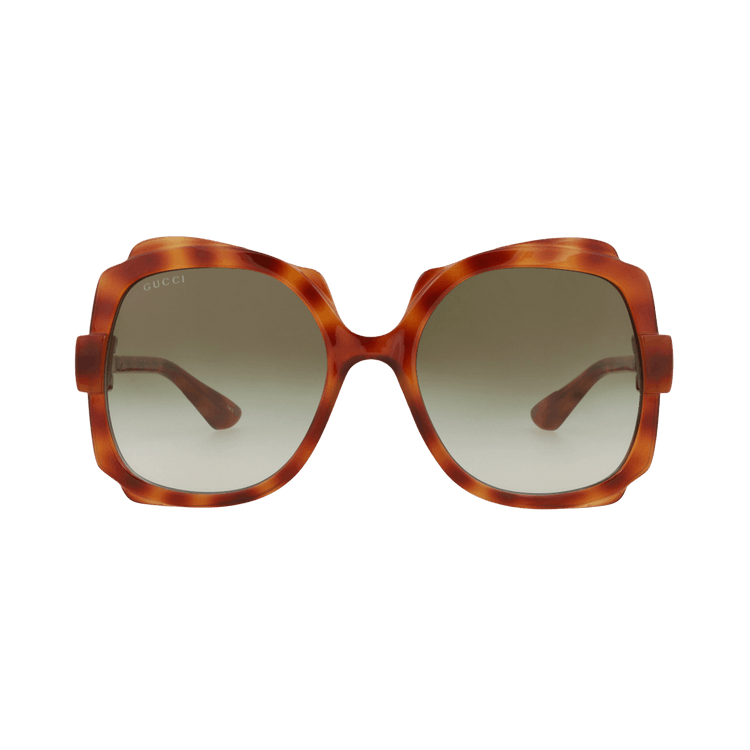 Gucci Round-Frame Injection Sunglasses — Brown