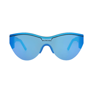 Balenciaga Shield Frame Recycled Acetate Sunglasses — Blue