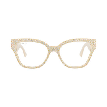Gucci Cat Eye Frame Recycled Acetate Sunglasses — White