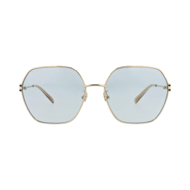 Gucci Square Frame Metal Sunglasses — Gold