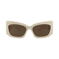 Gucci Shield Frame Recycled Acetate Sunglasses — White