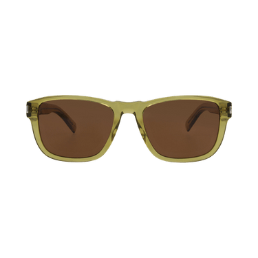 Saint Laurent Square Frame Recycled Acetate Sunglasses — Green