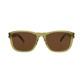 Saint Laurent Square Frame Recycled Acetate Sunglasses — Green