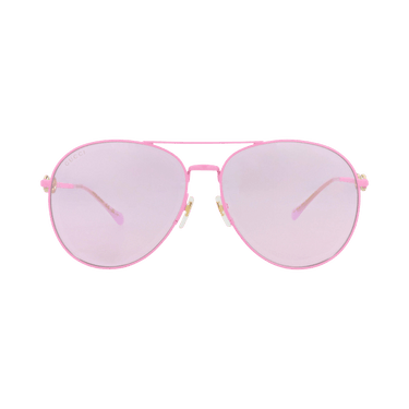 Gucci Aviator Frame Metal Sunglasses — Pink