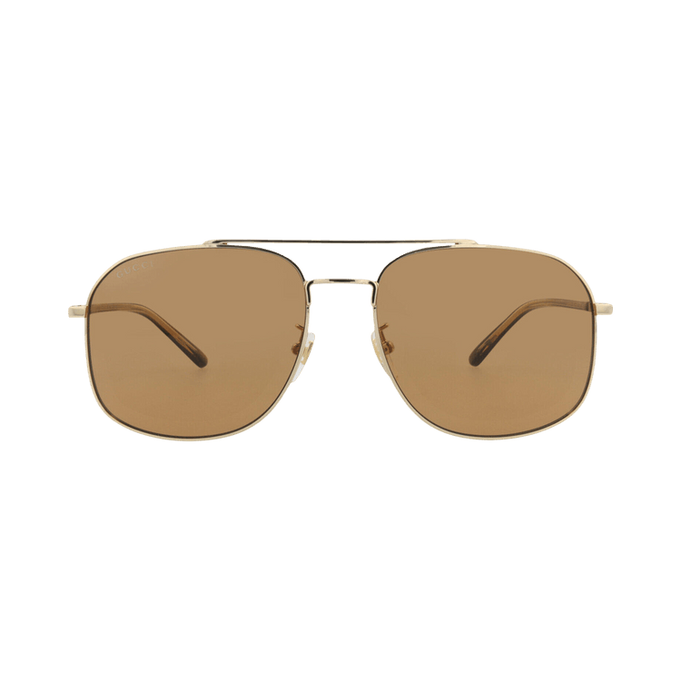 Gucci Aviator Frame Metal Sunglasses — Gold