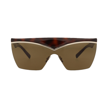 Saint Laurent Shield Frame Injection Sunglasses — Brown