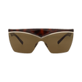 Saint Laurent Shield Frame Injection Sunglasses — Brown