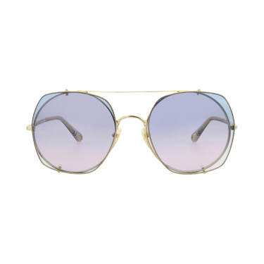 Chloé Square Frame Metal Sunglasses — Gold