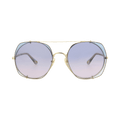 Chloé Square Frame Metal Sunglasses — Gold