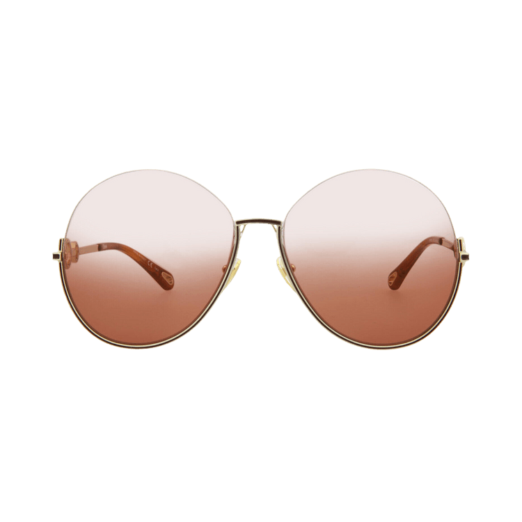 Chloé Round Frame Metal Sunglasses — Gold