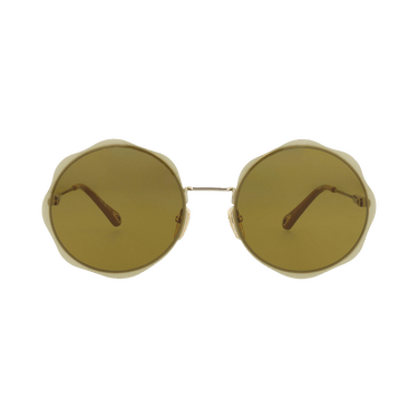 Chloé Round Frame Metal Sunglasses — Gold