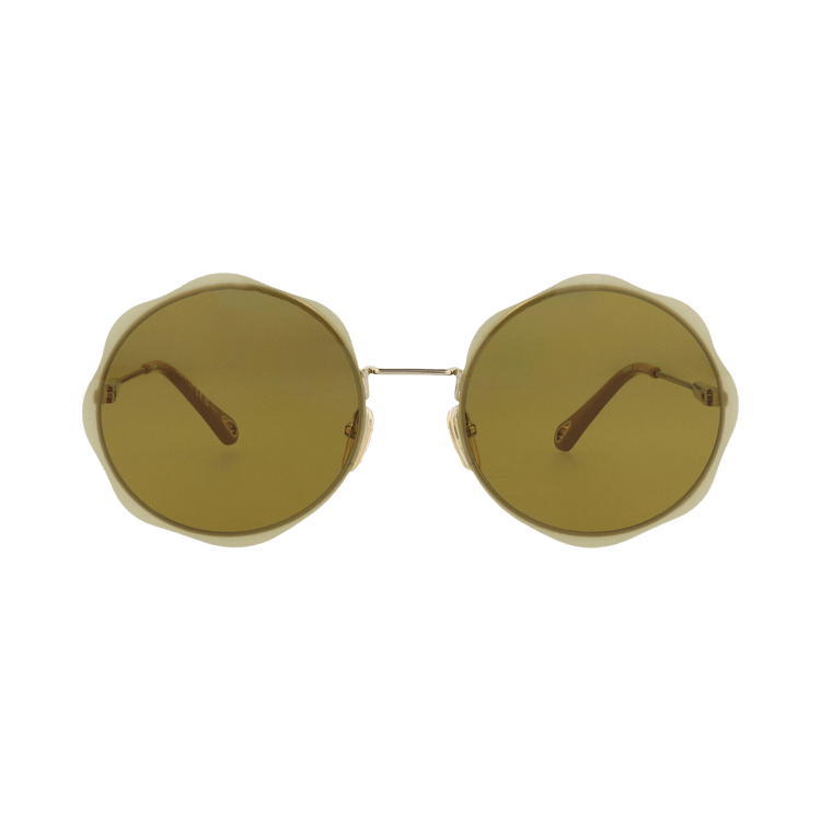 Chloé Round Frame Metal Sunglasses — Gold