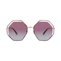 Chloé Square Frame Metal Sunglasses — Brown