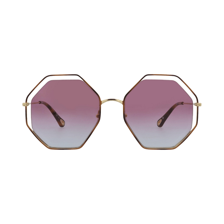 Chloé Square Frame Metal Sunglasses — Brown
