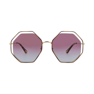Chloé Square Frame Metal Sunglasses — Brown