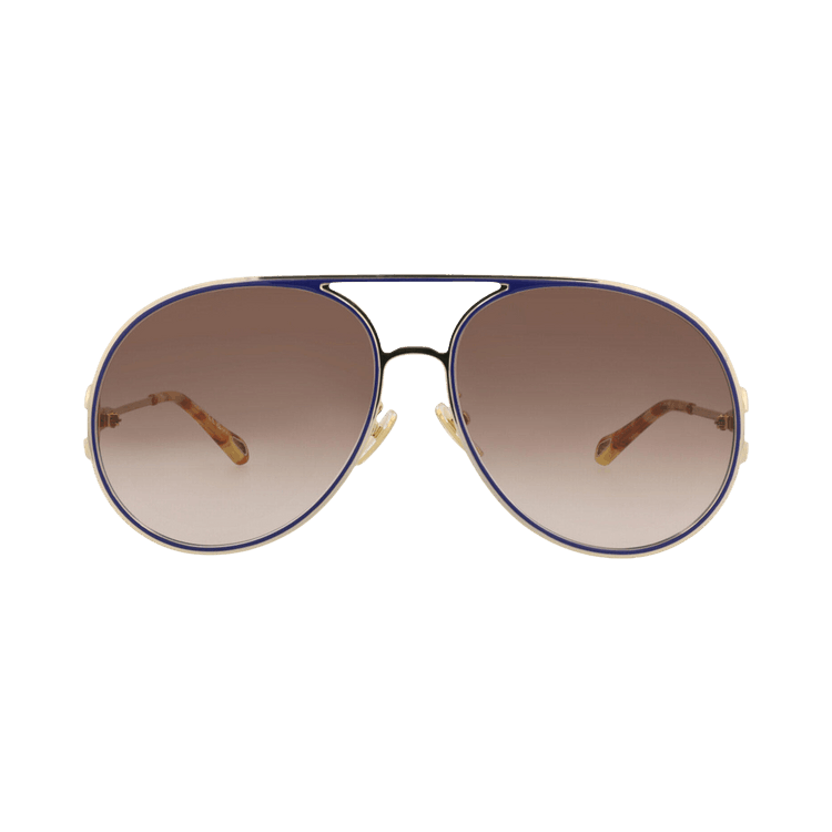 Chloé Aviator Frame Metal Sunglasses — Gold