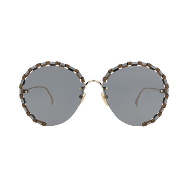 Chloé Round Frame Metal Sunglasses — Gold