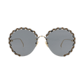 Chloé Round Frame Metal Sunglasses — Gold