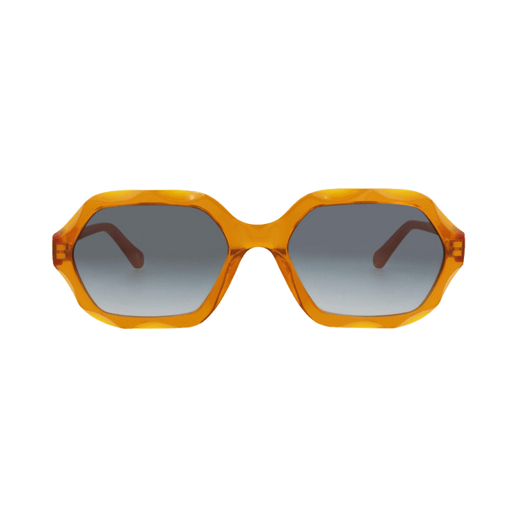 Chloé Square Frame Recycled Acetate Sunglasses — Orange