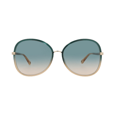 Chloé Round Frame Injection Sunglasses — Green