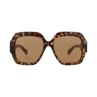 Chloé Square Frame Recycled Acetate Sunglasses — Brown