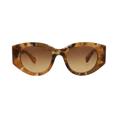 Chloé Round Frame Recycled Acetate Sunglasses — Brown