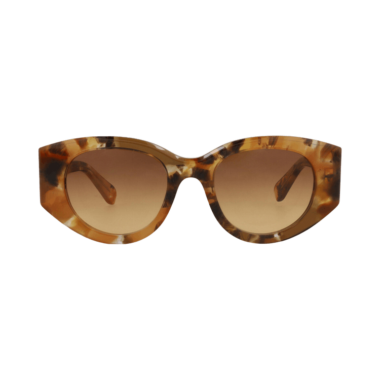 Chloé Round Frame Recycled Acetate Sunglasses — Brown
