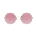 Chloé Round Frame Metal Sunglasses — Gold
