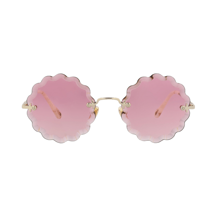 Chloé Round Frame Metal Sunglasses — Gold
