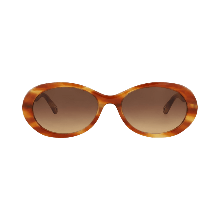 Chloé Round Frame Bio Acetate Sunglasses — Brown