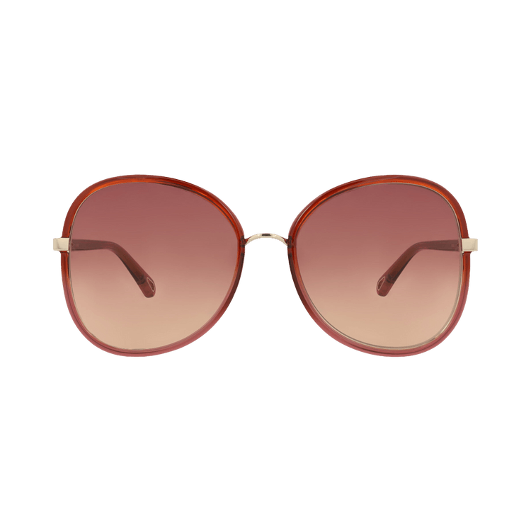 Chloé Round Frame Bio Injection Sunglasses — Red