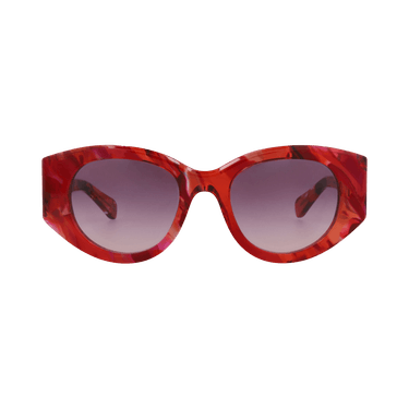 Chloé Round Frame Recycled Acetate Sunglasses — Red