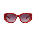 Chloé Round Frame Recycled Acetate Sunglasses — Red