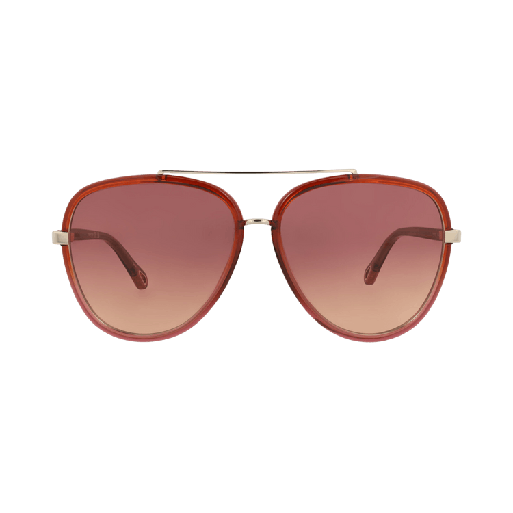 Chloé Aviator Frame Bio Injection Sunglasses — Red