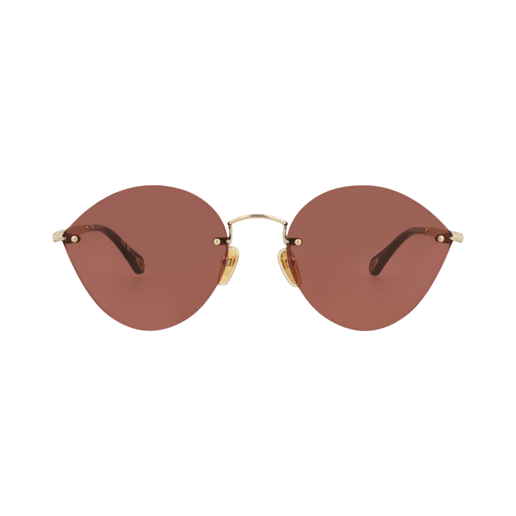 Chloé Cat Eye Frame Metal Sunglasses — Gold