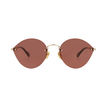 Chloé Cat Eye Frame Metal Sunglasses — Gold