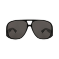 Saint Laurent Aviator Frame Recycled Acetate Sunglasses — Black