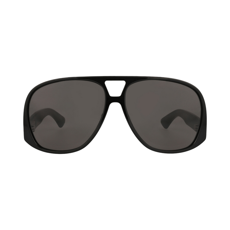 Saint Laurent Aviator Frame Recycled Acetate Sunglasses — Black