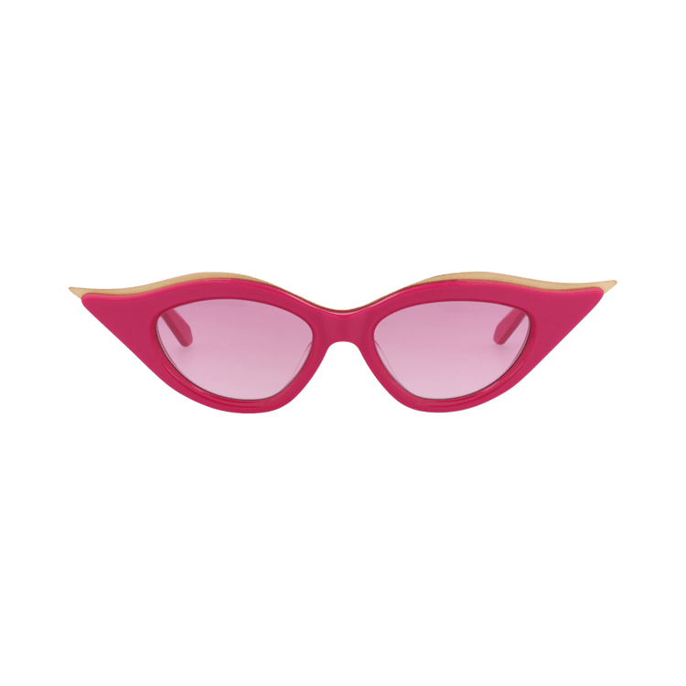 Valentino Cat Eye Frame Acetate/Titanium Sunglasses — Pink