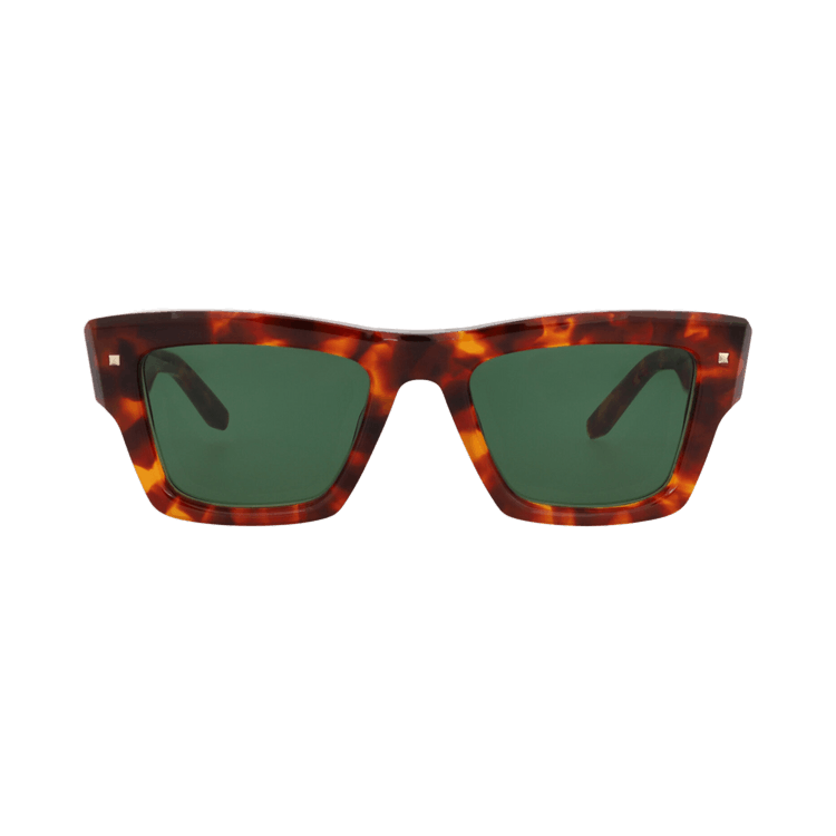 Valentino Square Frame Acetate Sunglasses — Brown