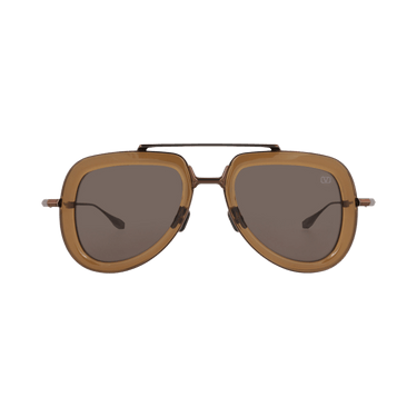 Valentino Aviator Frame Acetate/Metal Sunglasses — Brown